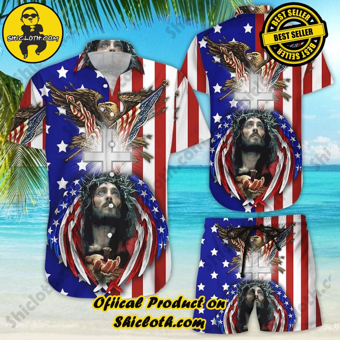 America Under God Jesus Flag Hawaiian Shirt