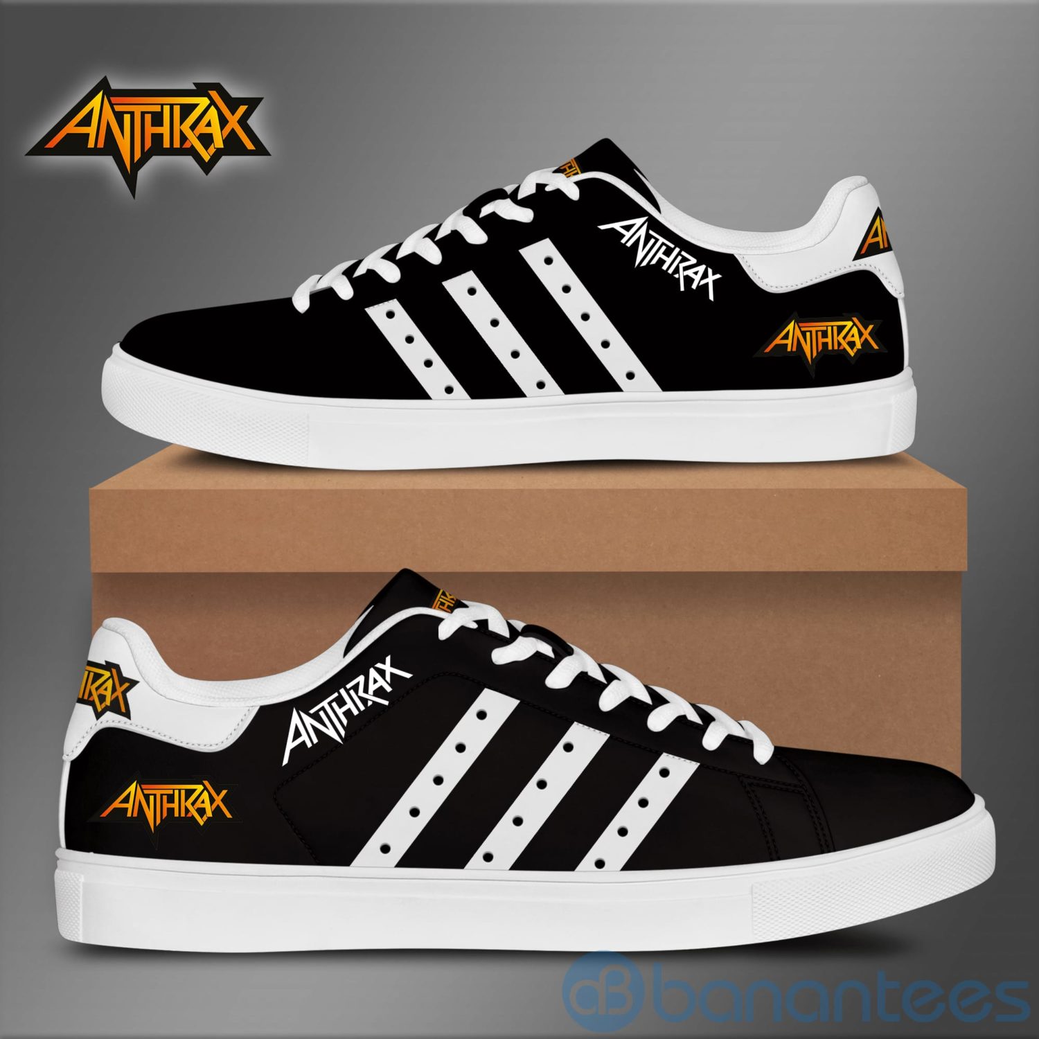 Elevate Your Look with Stan Smith Shoes from Shiclothshop 1 Anthrax White Striped Black Adidas Stan Smith Low Top Shoes