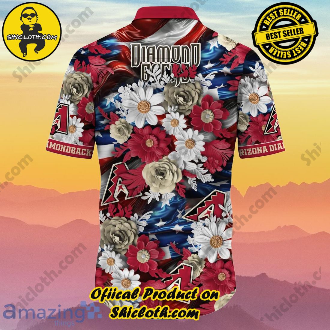 Arizona Diamondbacks MLB Hawaiian Shirt For 4th Of July Independence Day Best Choice For Fans 3 Arizona Diamondbacks MLB Hawaiian Shirt For 4th Of July Independence Day Best Choice For Fans - Image 3