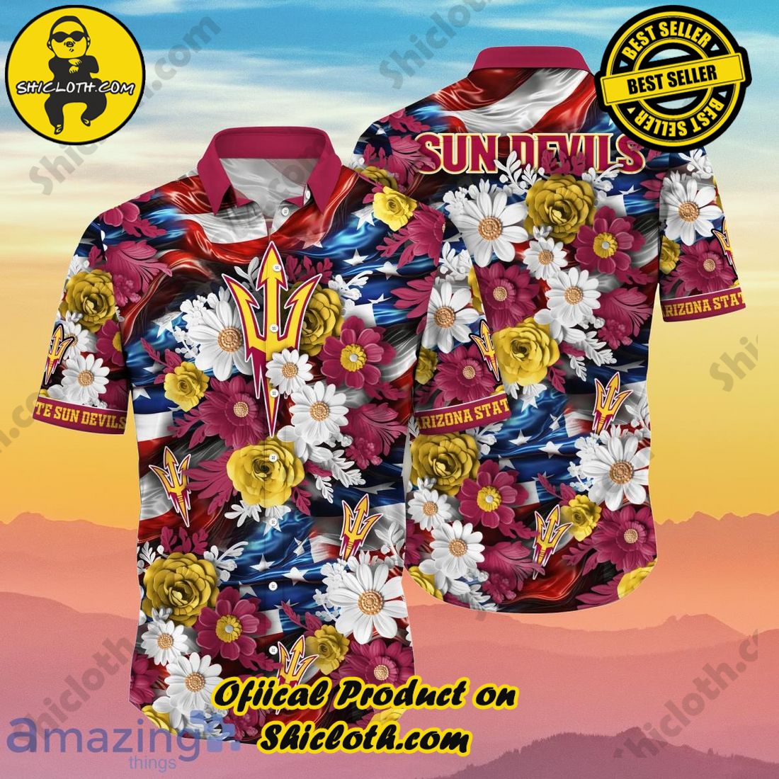 Arizona State Sun Devils NCAA2 Hawaiian Shirt Independence Day Special Gift For Real Fans