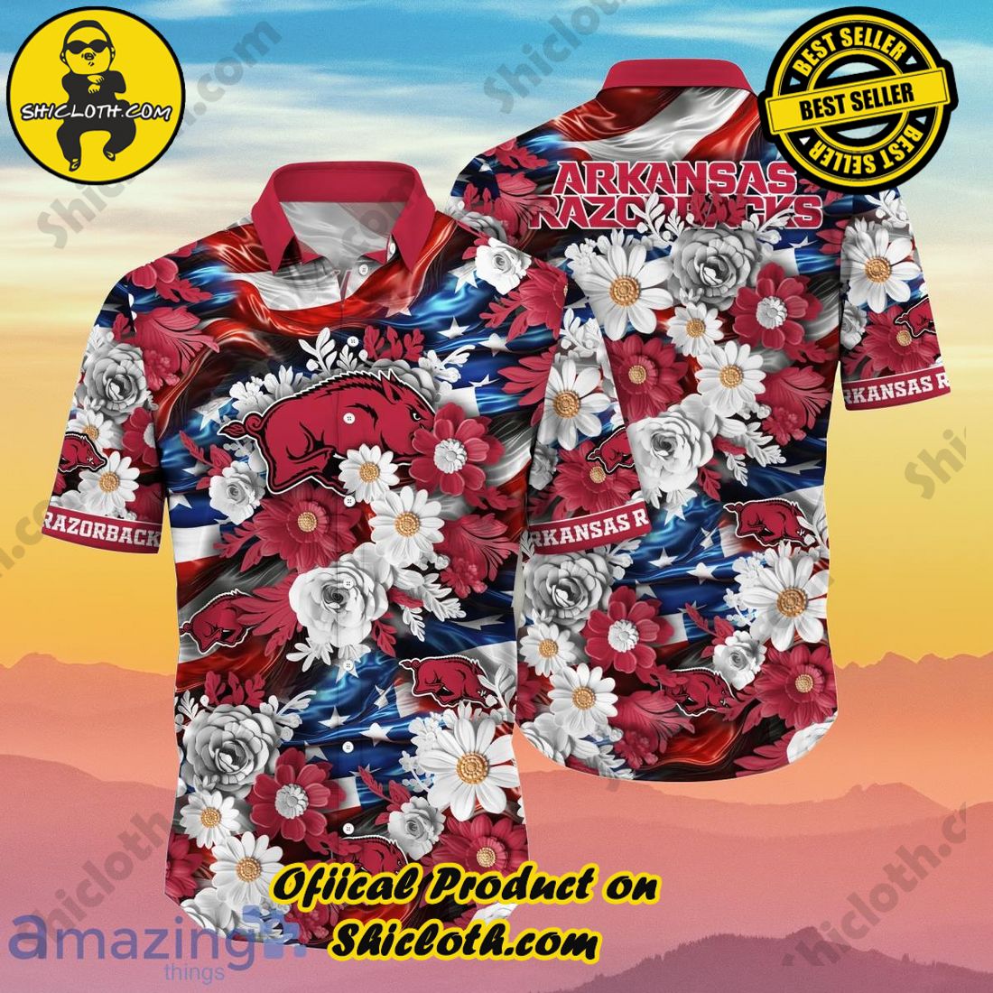 Arkansas Razorbacks NCAA2 Hawaiian Shirt Independence Day Best Gift For 4th Of July