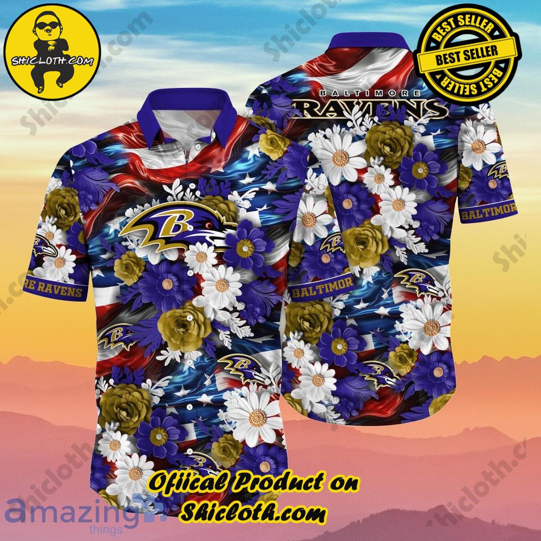 Baltimore Ravens NFL Hawaiian Shirt 4th Of July Independence Day Best Gift For Real Fans