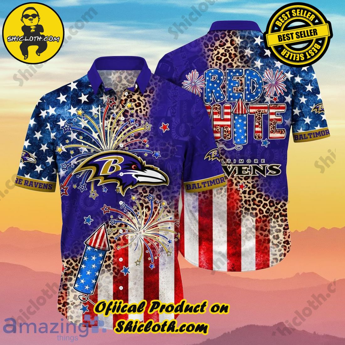 Baltimore Ravens NFL Hawaiian Shirt 4th Of July Independence Day Special Gift For Men And Women Fans