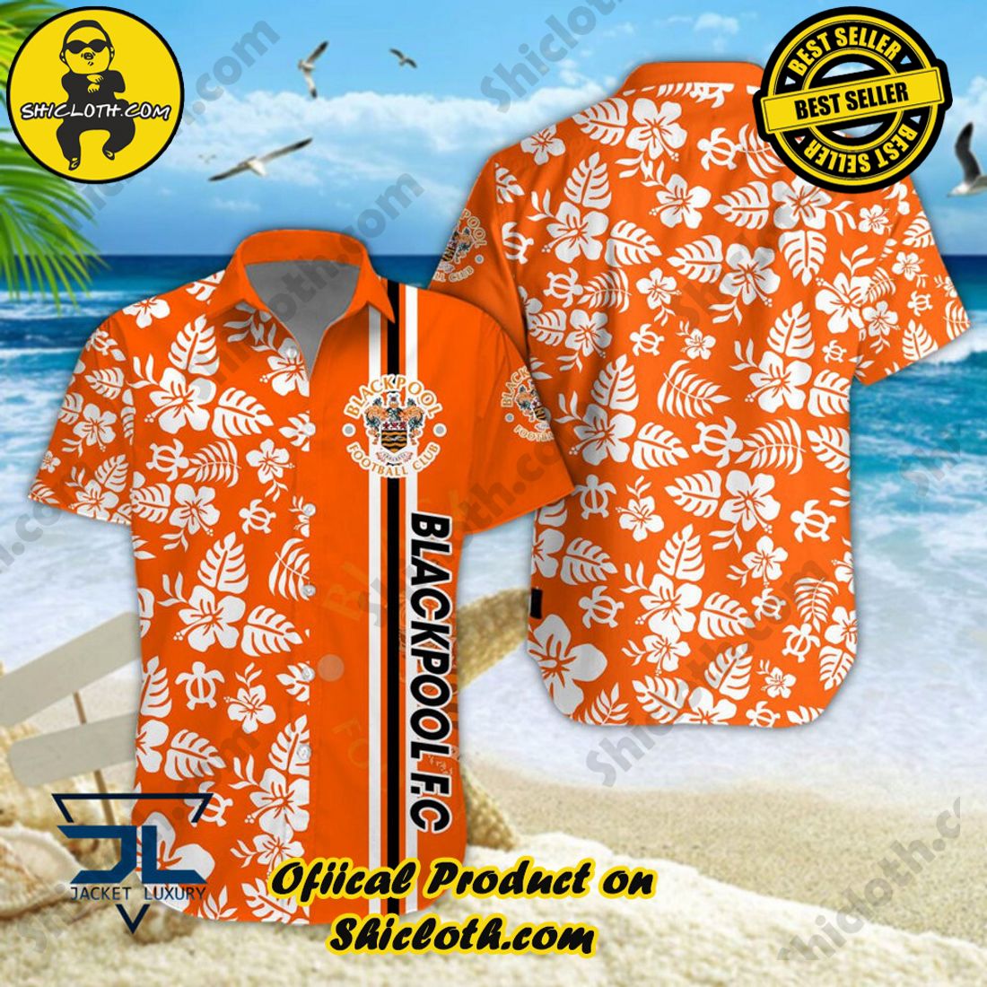 Blackpool FC EFL Floral Aloha Hawaiian Shirt