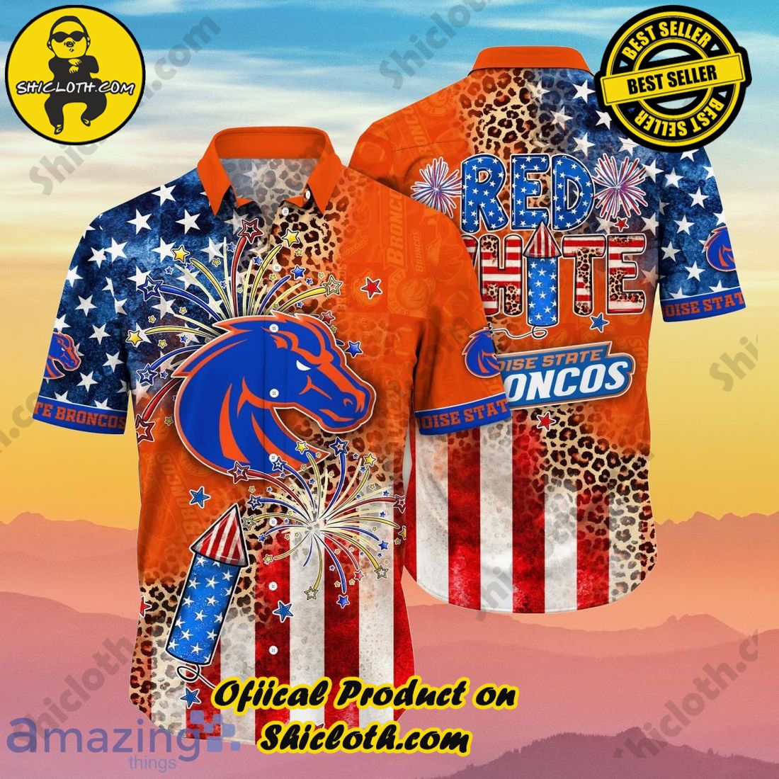 Boise State Broncos NCAA1 Hawaiian Shirt 4th Of July Independence Day Ideal Gift For Men And Women Fans