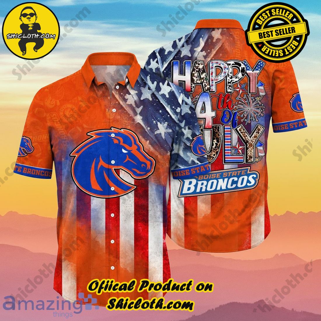 Boise State Broncos NCAA1 Hawaiian Shirt 4th Of July Independence Day Special Gift For Men And Women Fans