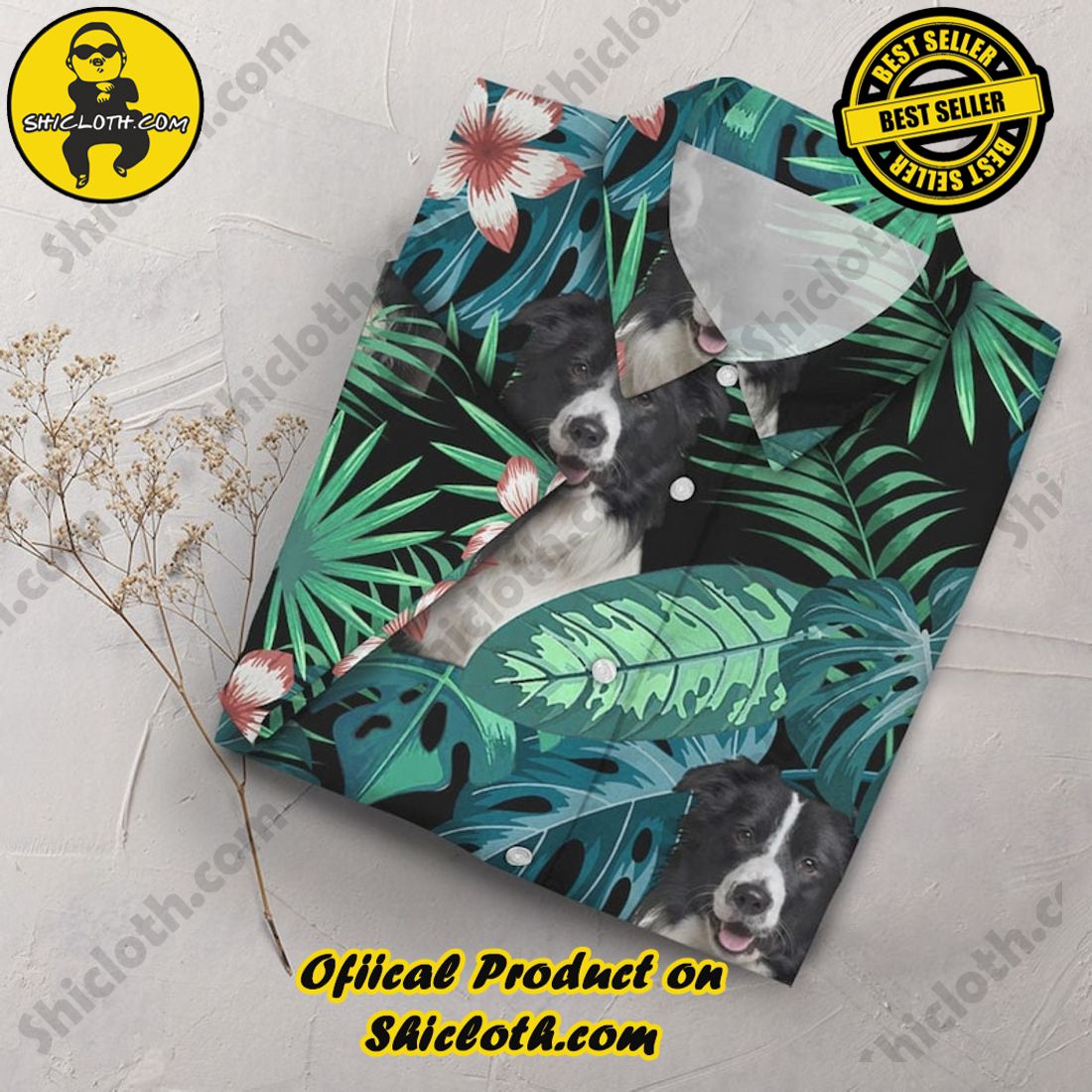 Border Collie Floral Tropial Hawaiian Shirt 3 Border Collie Floral Tropial Hawaiian Shirt - Image 3