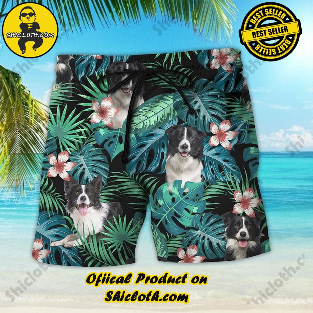 Border Collie Floral Tropial Hawaiian Shirt 4 Border Collie Floral Tropial Hawaiian Shirt - Image 4