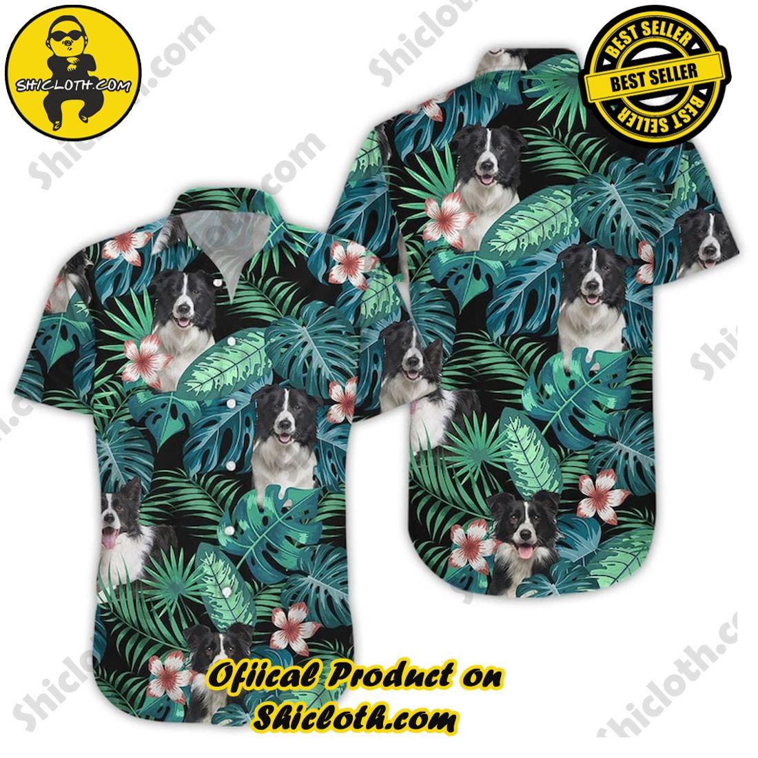 Border Collie Floral Tropial Hawaiian Shirt 5 Border Collie Floral Tropial Hawaiian Shirt - Image 5