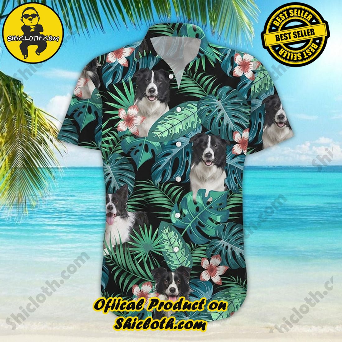 Border Collie Floral Tropial Hawaiian Shirt 6 Border Collie Floral Tropial Hawaiian Shirt - Image 6