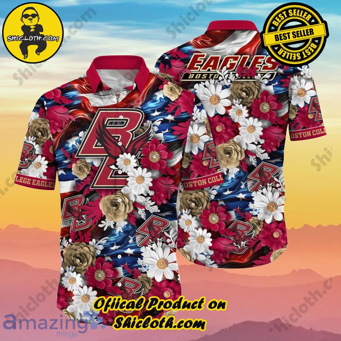 Boston College Eagles NCAA3 Hawaiian Shirt 4th Of July Independence Day Ideal Gift For Men And Women Fans