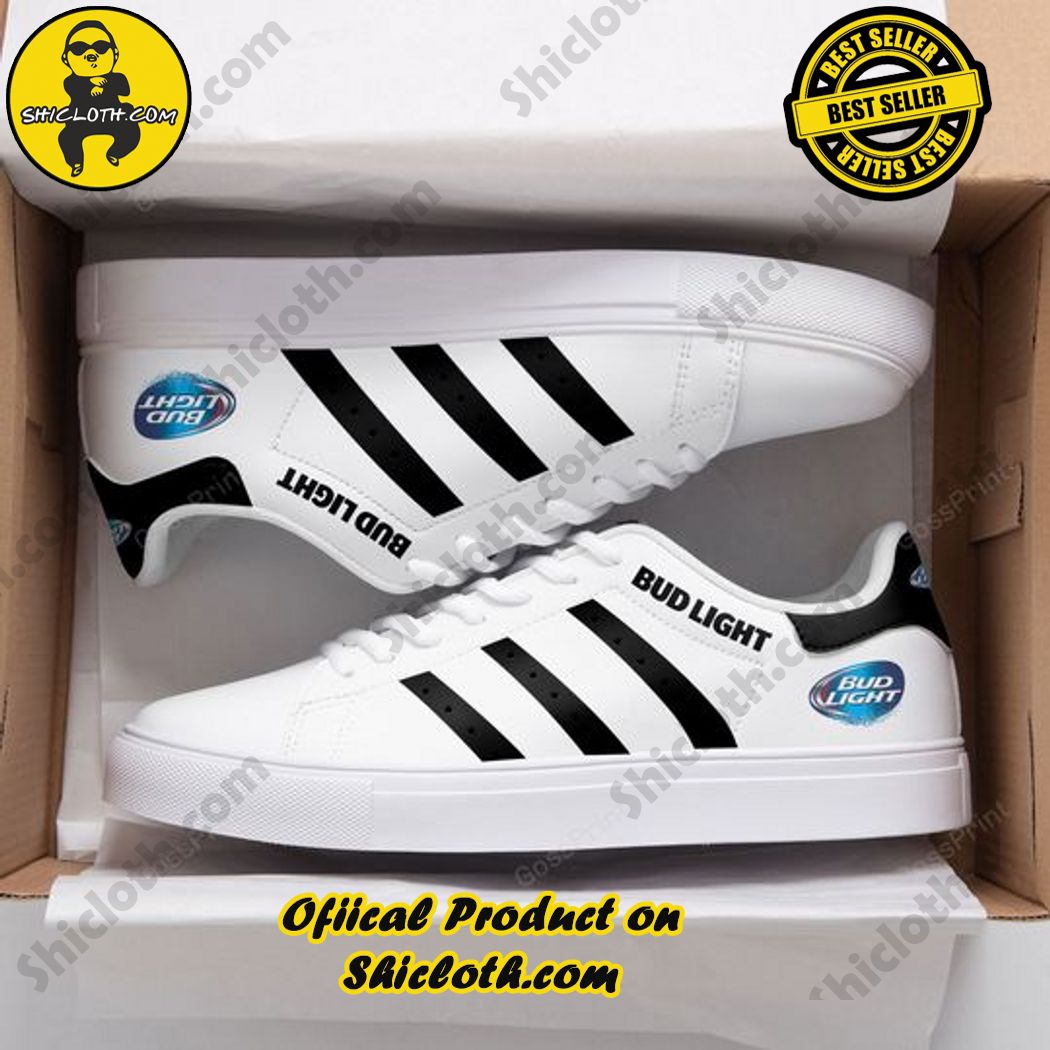 Best seller Stan Smith Shoes in Shicloth Store. Click here to buy !! 2 Bud Light White Black Stripes Stan Smith Shoes