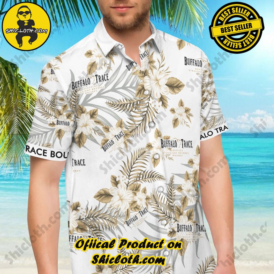 Buffalo Trace 250th Anniversary Floral Aloha Hawaiian Shirt Buffalo Trace 250th Anniversary Floral Aloha Hawaiian Shirt