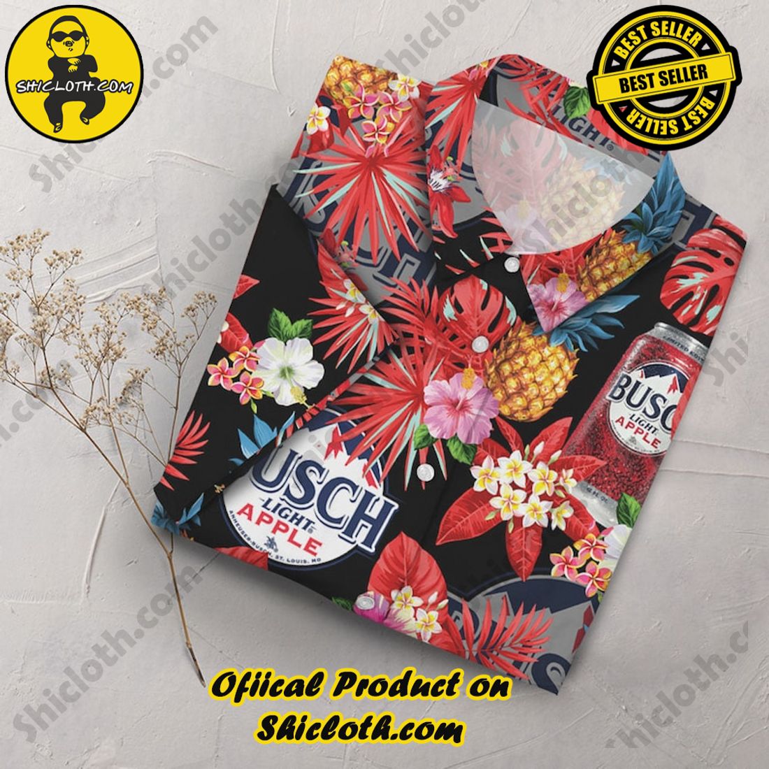 Busch Light Apple Beer Floral Pineapple Hawaiian Shirt 3 Busch Light Apple Beer Floral Pineapple Hawaiian Shirt - Image 3