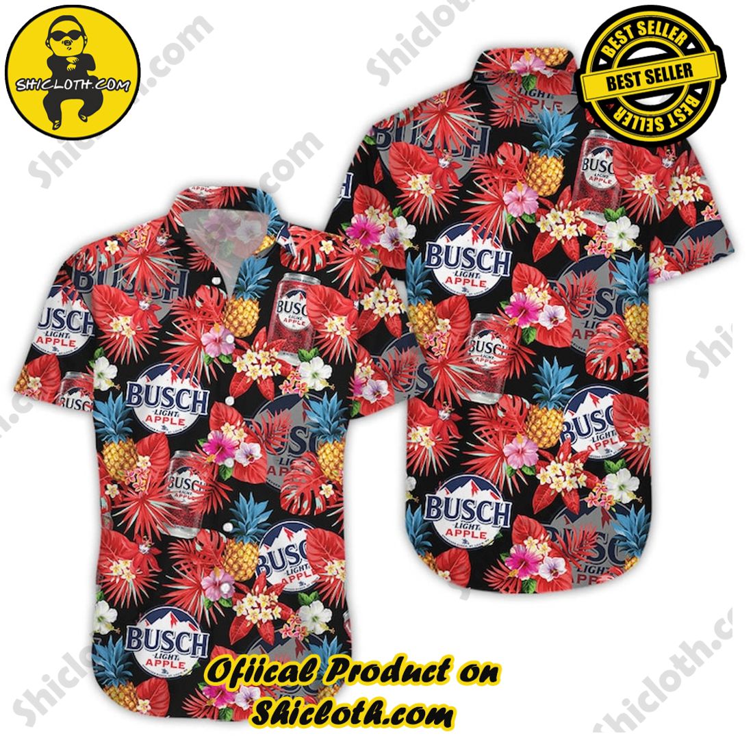 Busch Light Apple Beer Floral Pineapple Hawaiian Shirt 5 Busch Light Apple Beer Floral Pineapple Hawaiian Shirt - Image 5