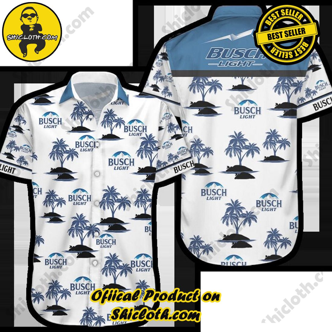 Busch Light Beer Palm Tree Aloha Hawaiian Shirt 4 Busch Light Beer Palm Tree Aloha Hawaiian Shirt - Image 4