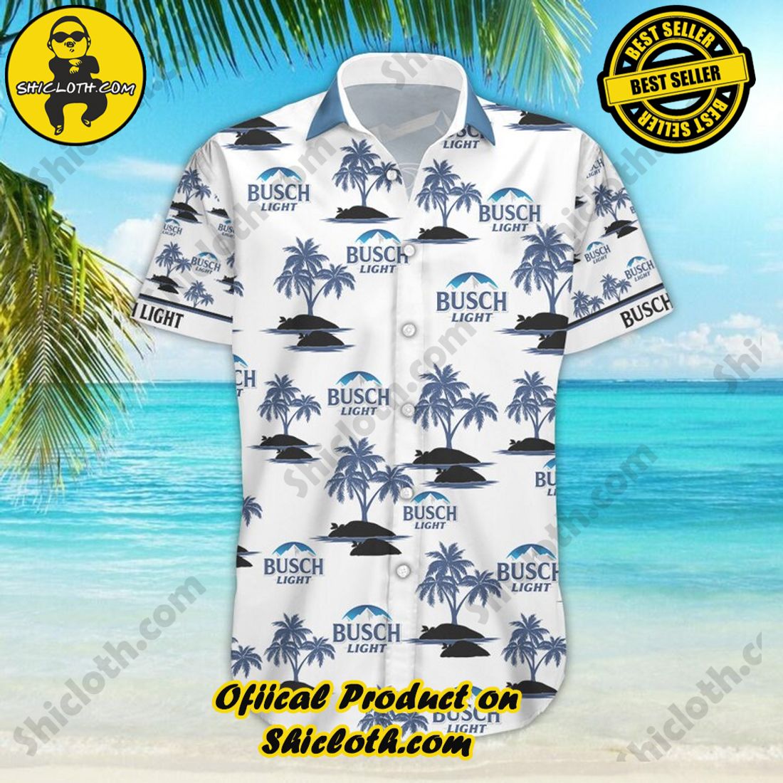 Busch Light Beer Palm Tree Aloha Hawaiian Shirt 5 Busch Light Beer Palm Tree Aloha Hawaiian Shirt - Image 5
