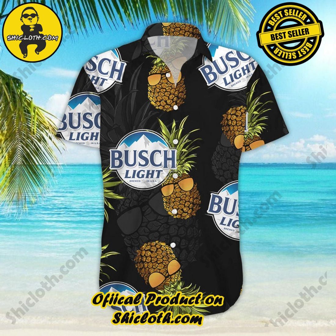 Busch Light Beer Pineapple Black Yellow Hawaiian Shirt 6 Busch Light Beer Pineapple Black Yellow Hawaiian Shirt - Image 6