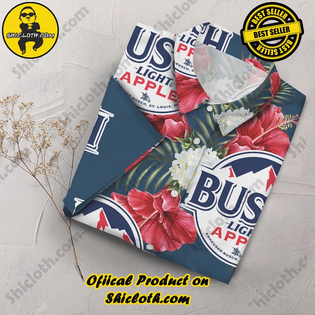 Busch Light Beer Red Apple Flavor Hibiscus Aloha Hawaiian Shirt 3 Busch Light Beer Red Apple Flavor Hibiscus Aloha Hawaiian Shirt - Image 3