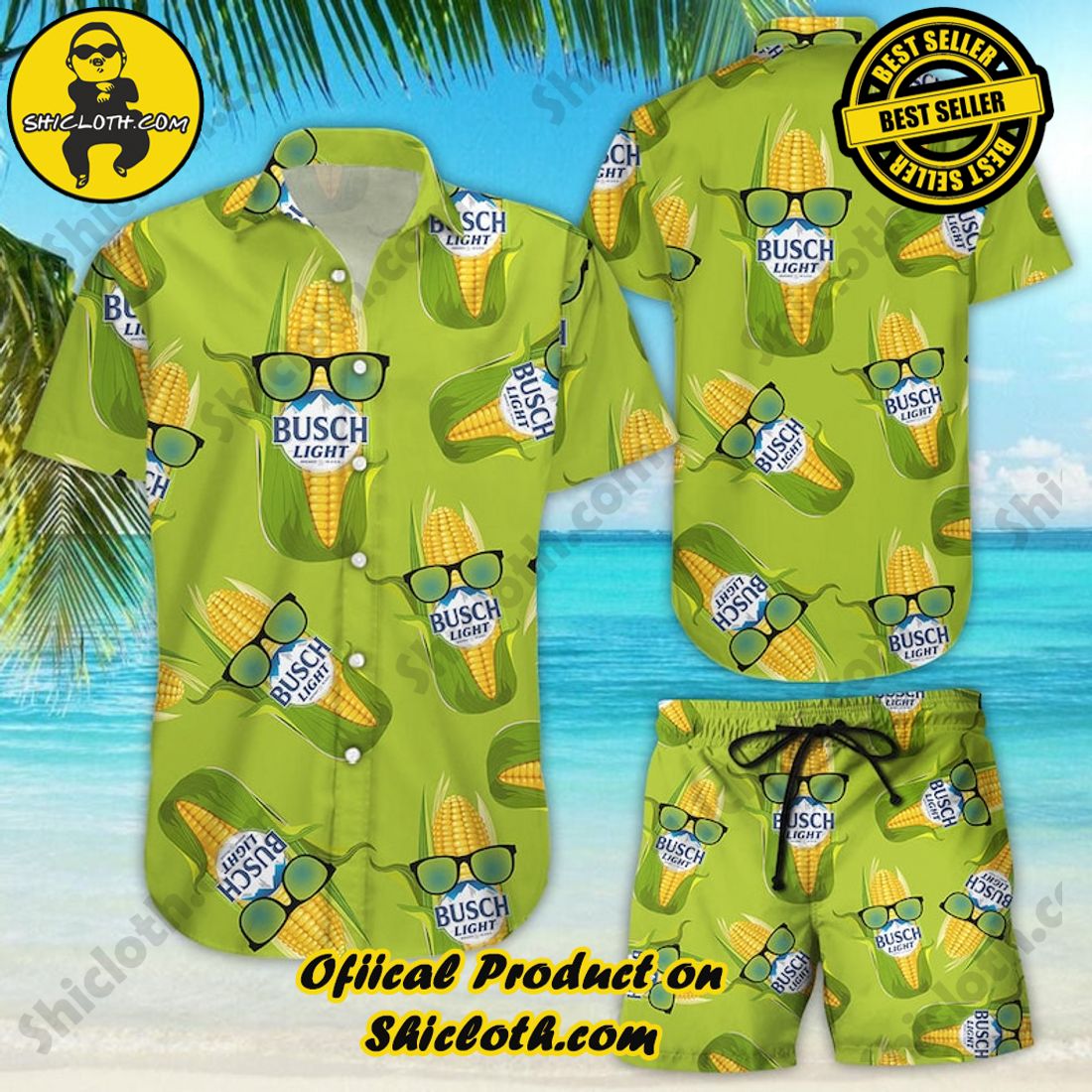 Busch Light Corn Beer Aloha Hawaiian Shirt