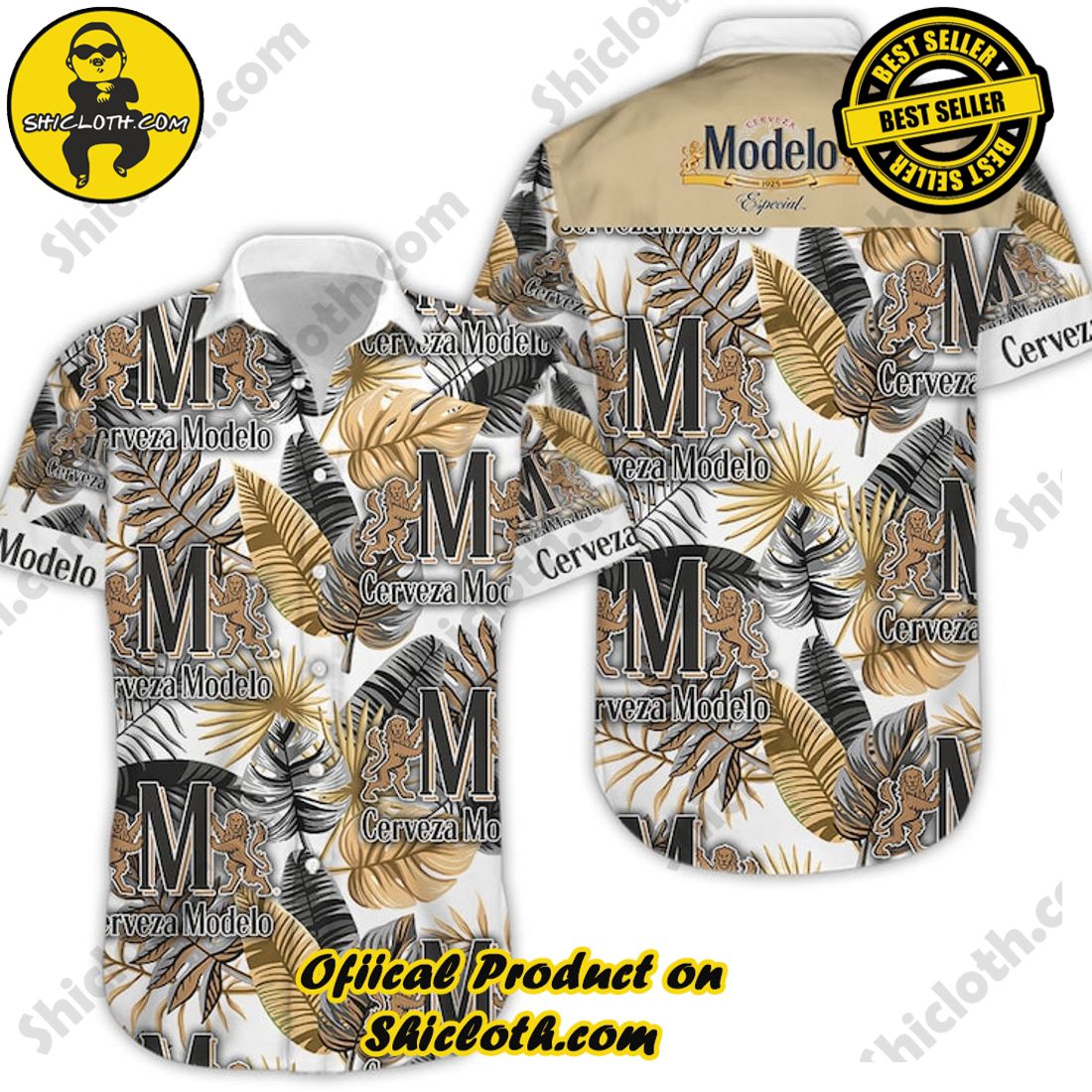 Cerveza Modelo Especial Beer Floral Tropical Yellow Black Hawaiian Shirt 3 Cerveza Modelo Especial Beer Floral Tropical Yellow Black Hawaiian Shirt - Image 3
