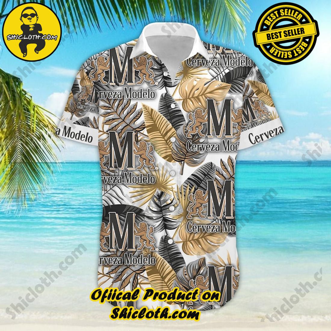 Cerveza Modelo Especial Beer Floral Tropical Yellow Black Hawaiian Shirt 4 Cerveza Modelo Especial Beer Floral Tropical Yellow Black Hawaiian Shirt - Image 4