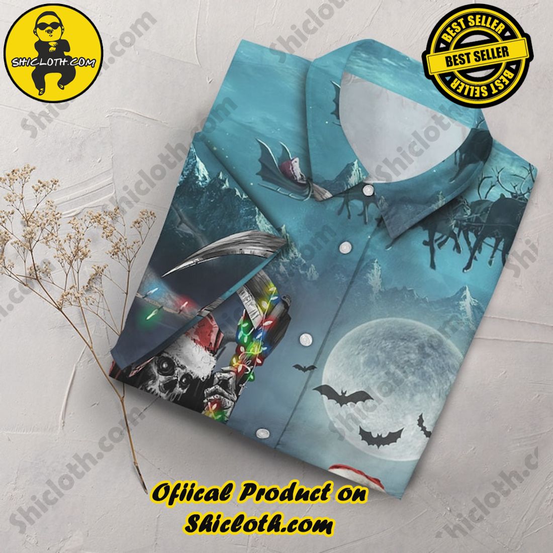 Christmas Santa Claus Skull Hawalloween Horror Hawaiian Shirt 3 Christmas Santa Claus Skull Hawalloween Horror Hawaiian Shirt - Image 3