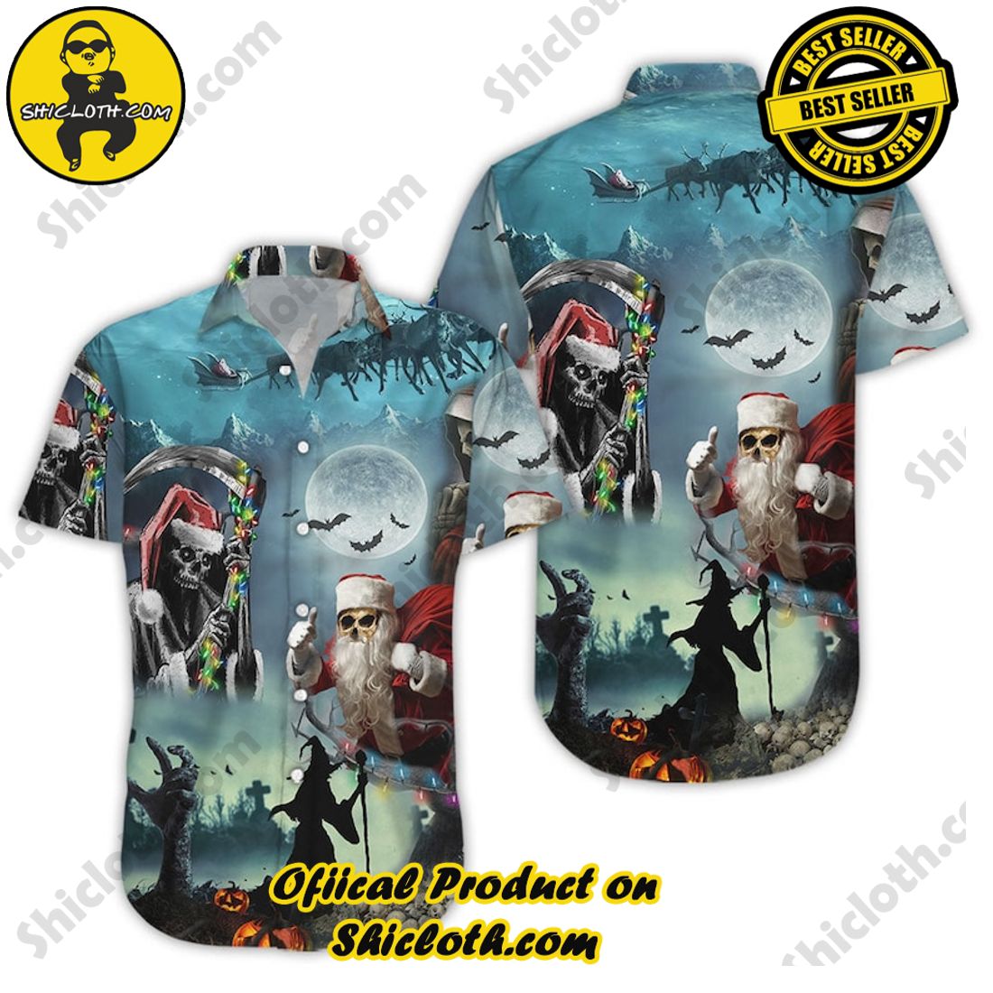 Christmas Santa Claus Skull Hawalloween Horror Hawaiian Shirt 5 Christmas Santa Claus Skull Hawalloween Horror Hawaiian Shirt - Image 5