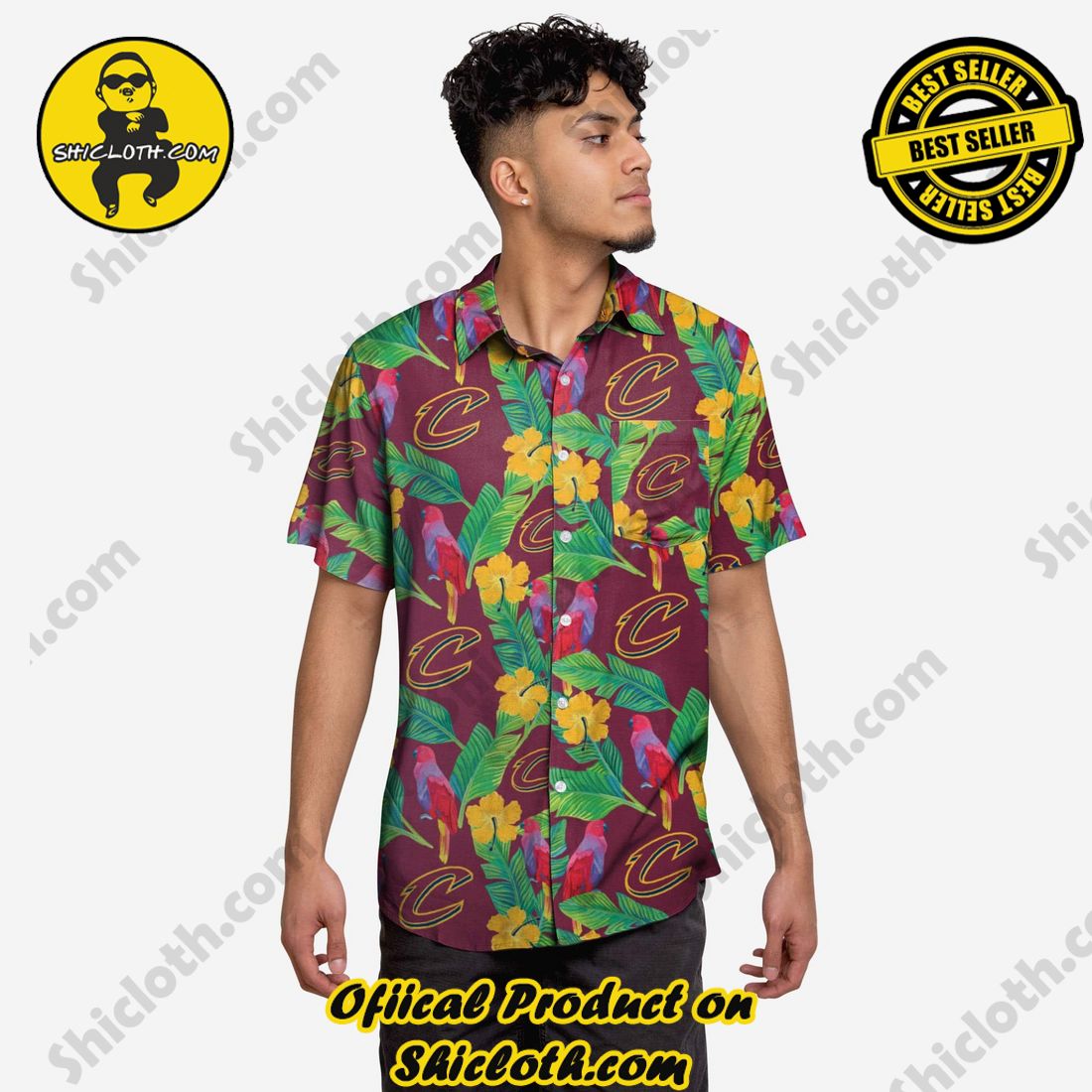 HOT HIT Hawaiian Shirt And Short in Shicloth !!! Own it now 2 Cleveland Cavaliers Floral Button Up Shirt