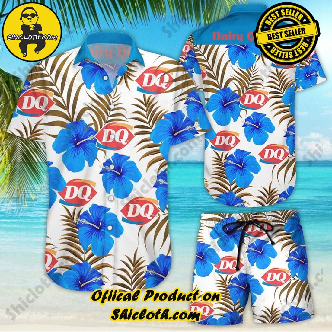 Dairy Queen Tropical Flower Aloha Hawaiian Shirt