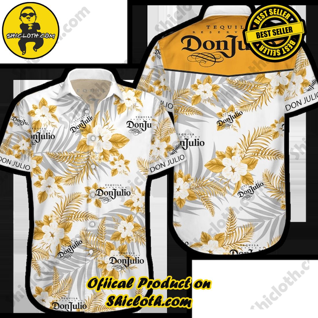Don Julio Tequila Floral Aloha Yellow Hawaiian Shirt 4 Don Julio Tequila Floral Aloha Yellow Hawaiian Shirt - Image 4