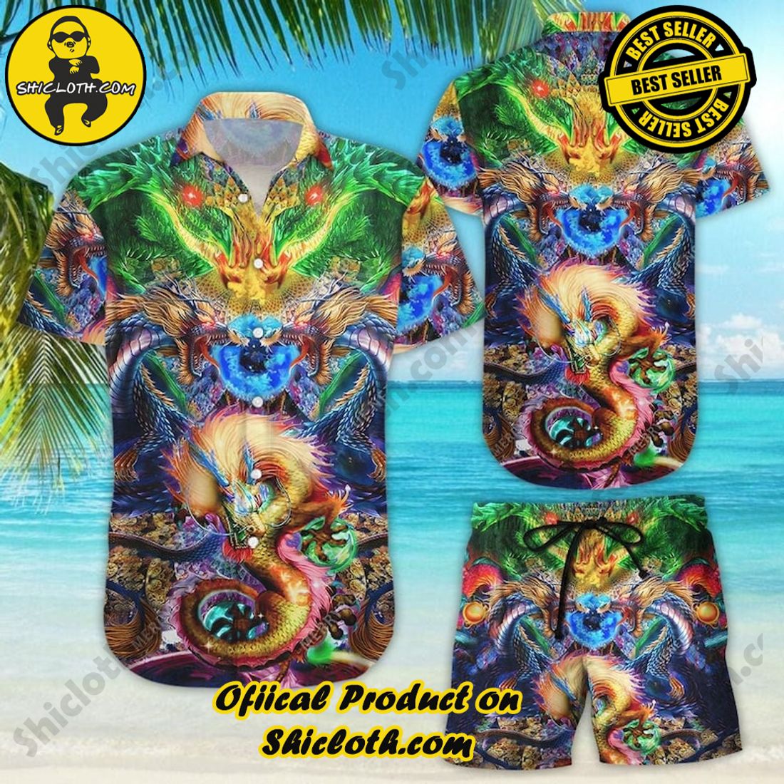Dragon Tropical Colorful Hawaiian Shirt
