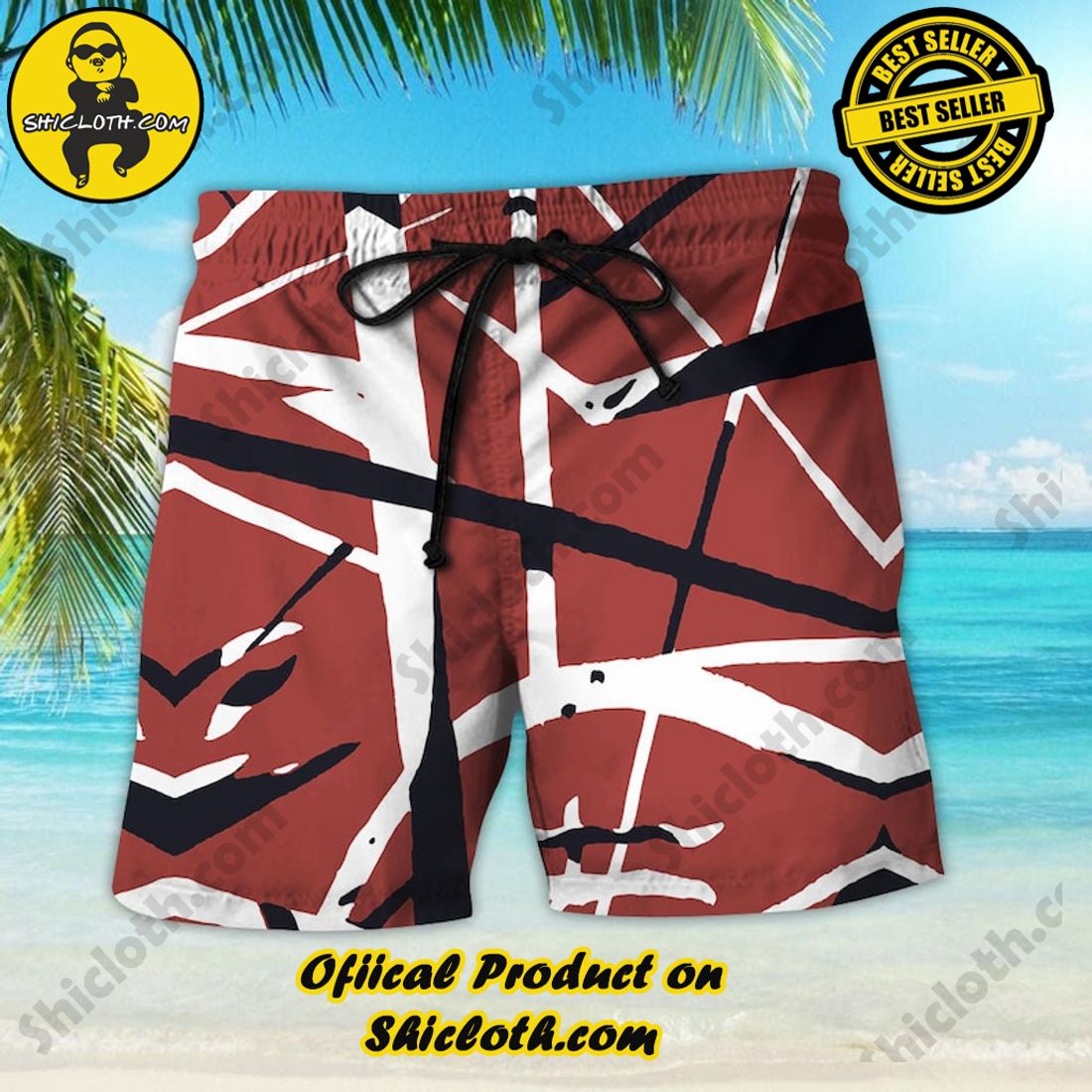 Eddie Van Halen Simple Red Hawaiian Shirt 4 Eddie Van Halen Simple Red Hawaiian Shirt - Image 4
