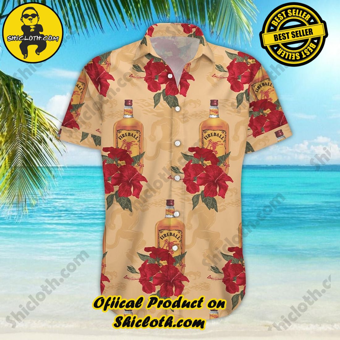 Fireball Cinnamon Whisky Floral Aloha Hawaiian Shirt 6 Fireball Cinnamon Whisky Floral Aloha Hawaiian Shirt - Image 6
