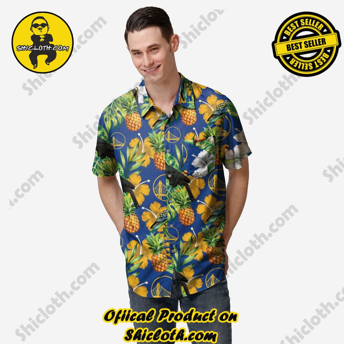 HOT HIT Hawaiian Shirt And Short in Shicloth !!! Own it now 7 Golden State Warriors Floral Button Up Shirt