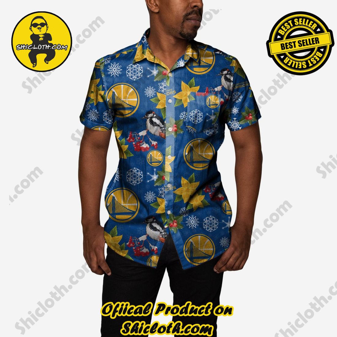 HOT HIT Hawaiian Shirt And Short in Shicloth !!! Own it now 8 Golden State Warriors Mistletoe Button Up Shirt