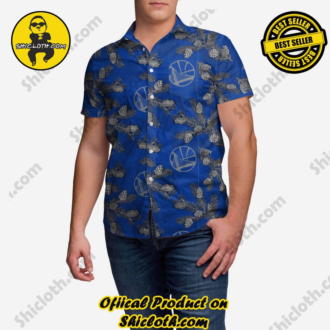HOT HIT Hawaiian Shirt And Short in Shicloth !!! Own it now 10 Golden State Warriors Pinecone Button Up Shirt