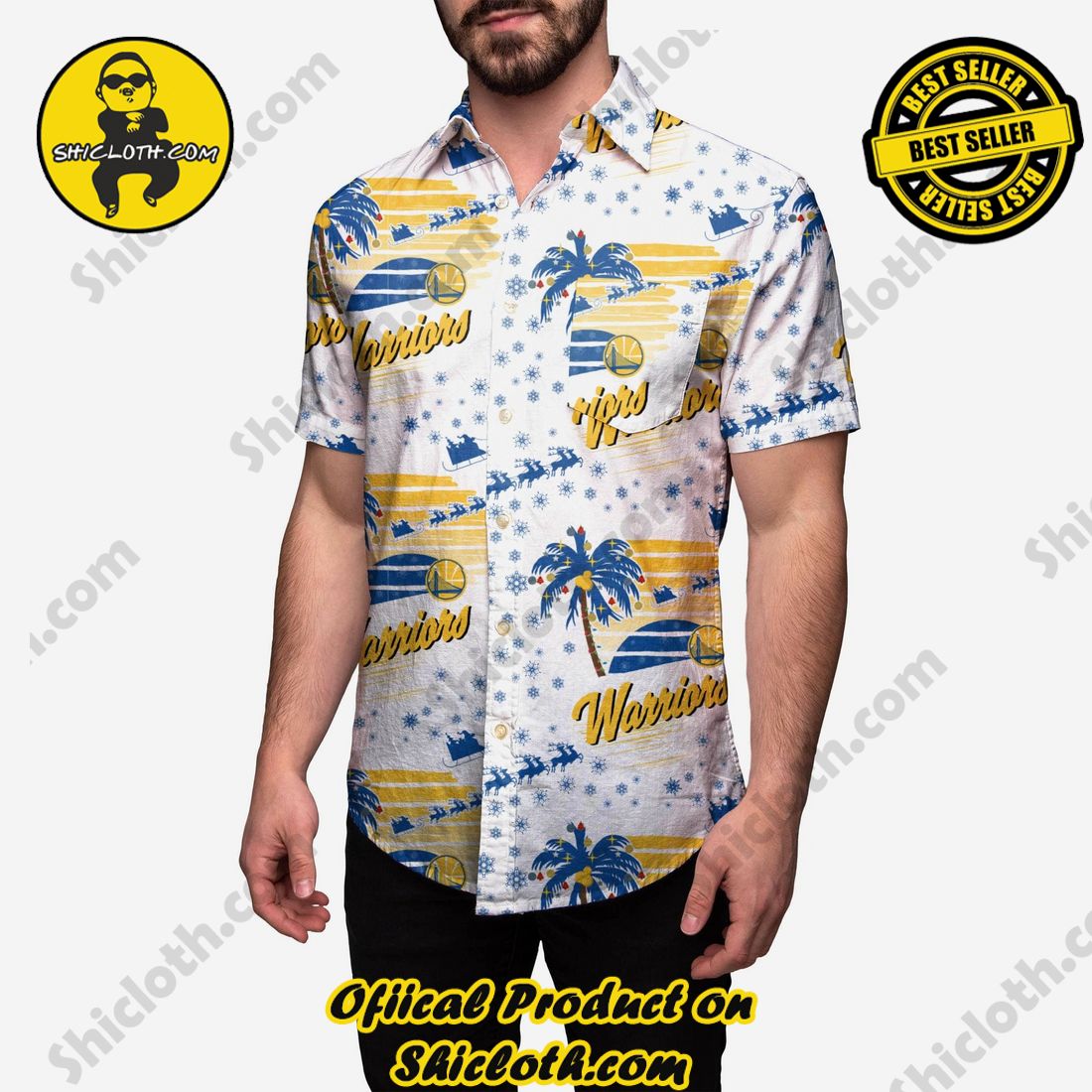HOT HIT Hawaiian Shirt And Short in Shicloth !!! Own it now 11 Golden State Warriors Winter Tropical Button Up Shirt