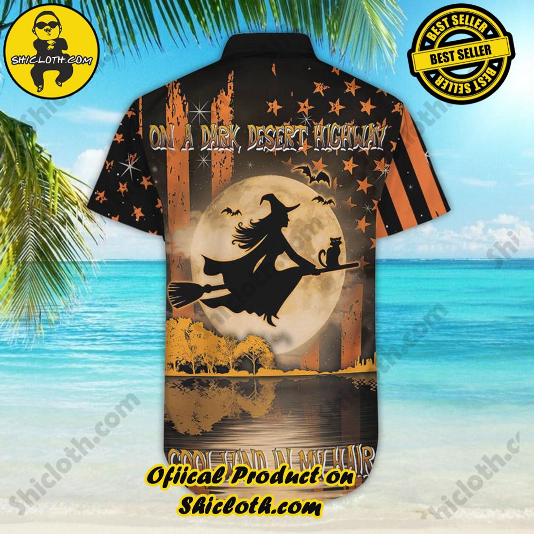 Halloween Witch On A Dark Desert Highway Hawaiian Shirt 7 Halloween Witch On A Dark Desert Highway Hawaiian Shirt - Image 7