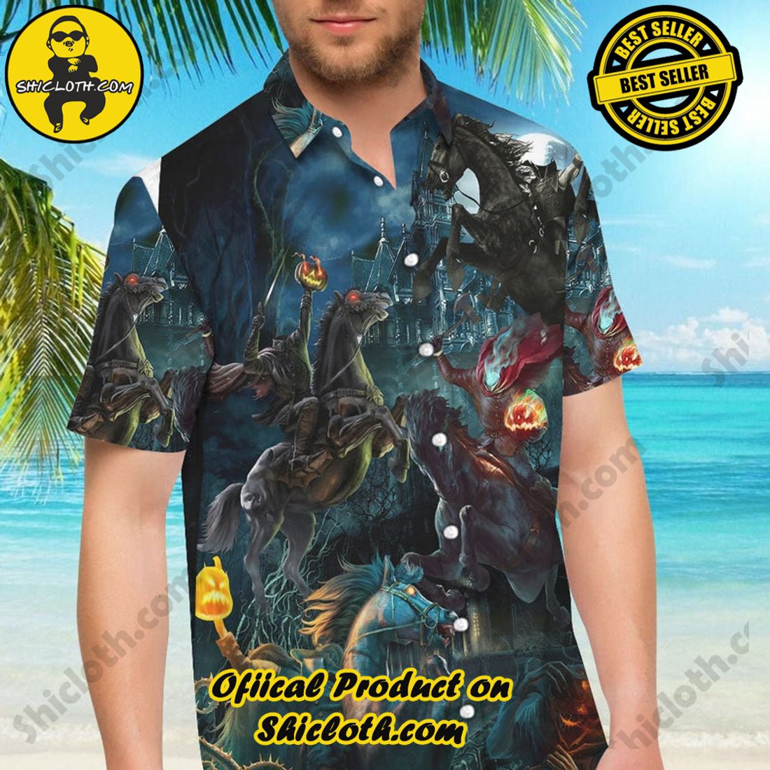 Headless Horseman Scary Dark Hawaiian Shirt 2 Headless Horseman Scary Dark Hawaiian Shirt - Image 2