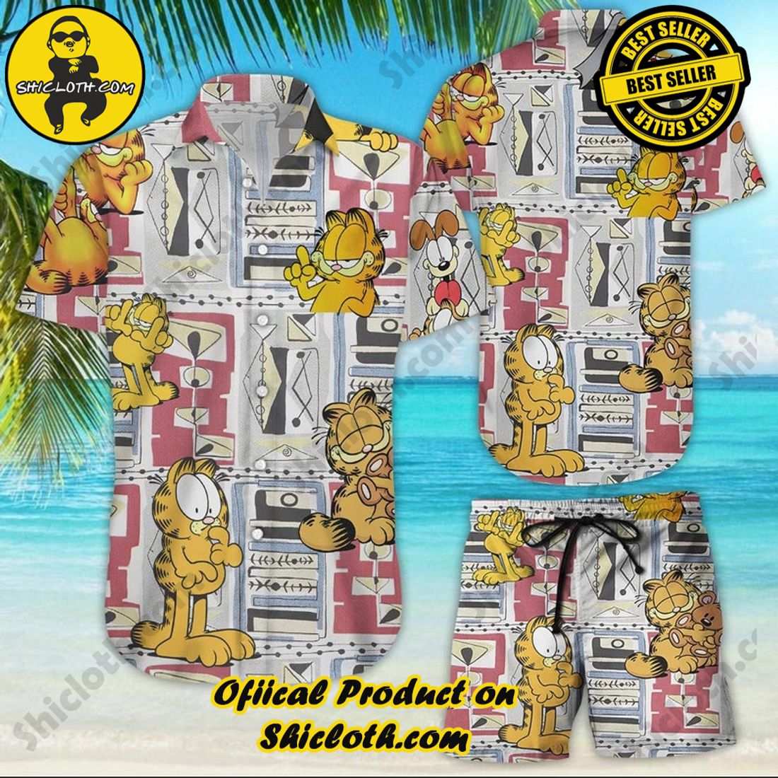 Hot Garfield Vintage Aloha Hawaiian Shirt