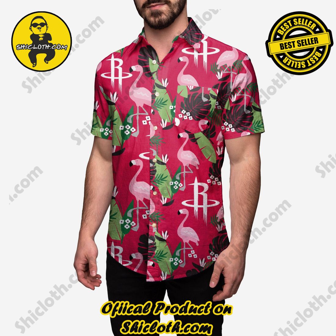 HOT HIT Hawaiian Shirt And Short in Shicloth !!! Own it now 12 Houston Rockets Floral Button Up Shirt