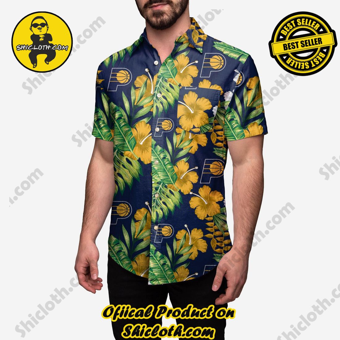 HOT HIT Hawaiian Shirt And Short in Shicloth !!! Own it now 14 Indiana Pacers Floral Button Up Shirt