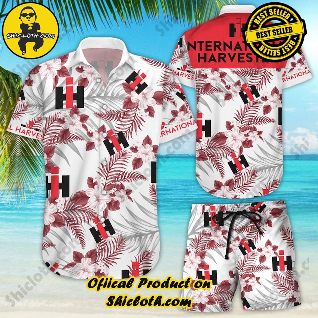International Harvester Floral Aloha Hawaiian Shirt