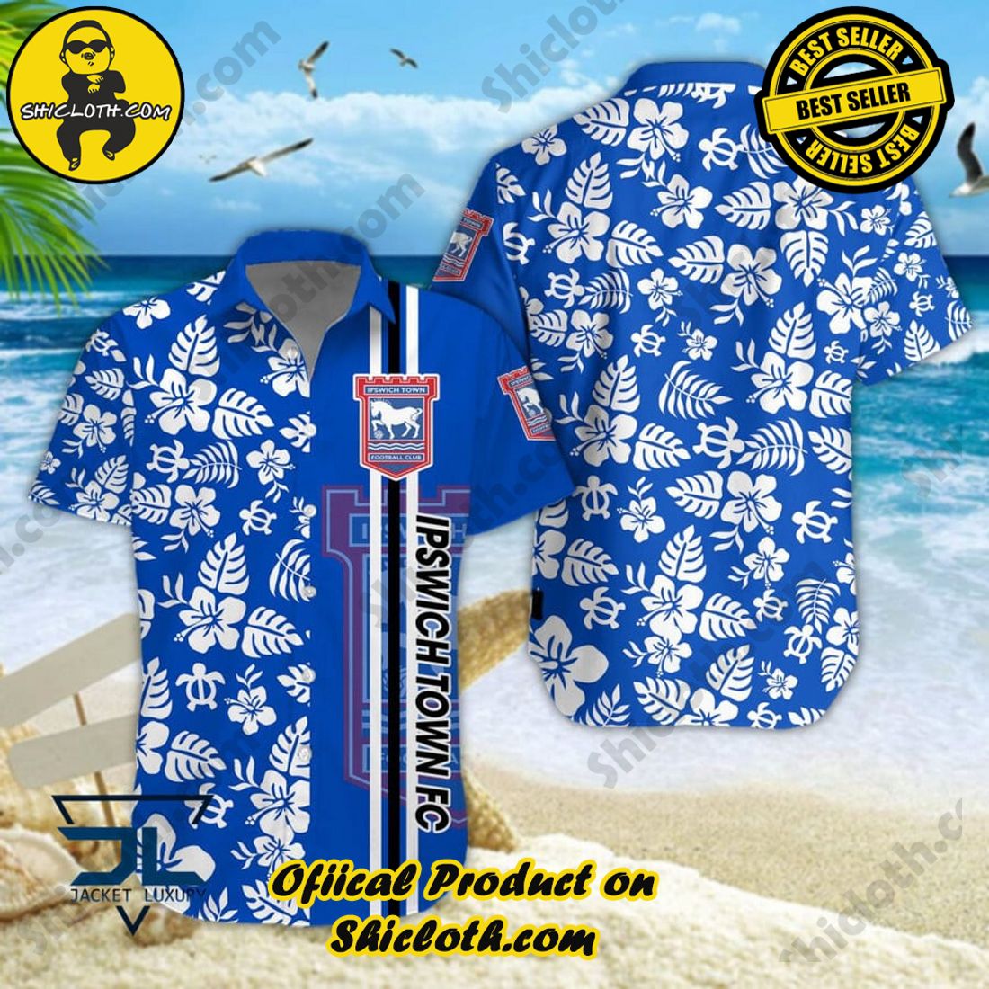 Ipswich Town FC EFL Floral Aloha Hawaiian Shirt