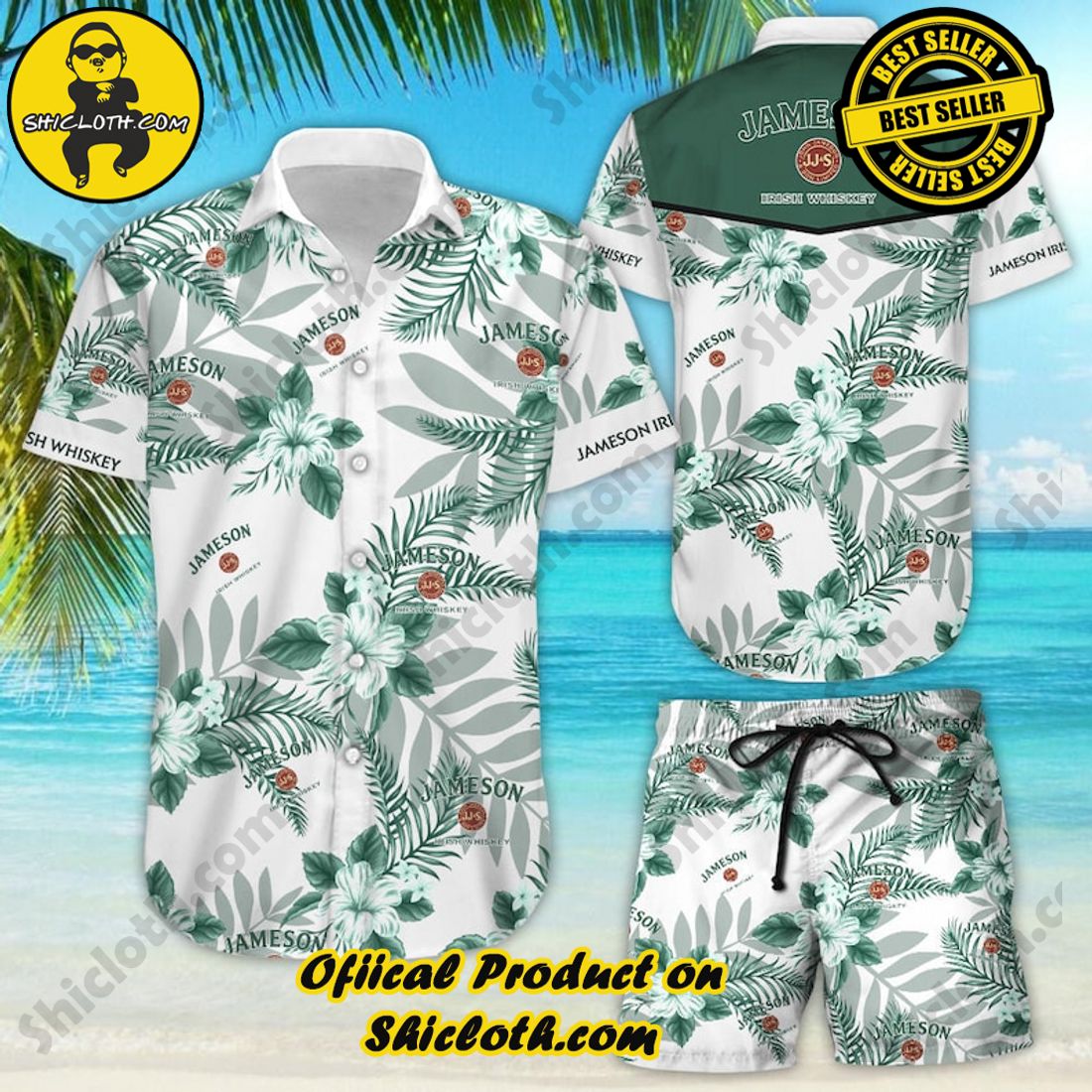 Jameson Irish Whiskey Floral Aloha Hawaiian Shirt
