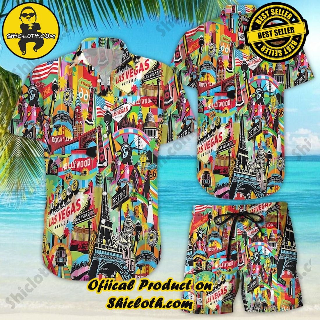 Las Vegas Aloha Colorful Hawaiian Shirt