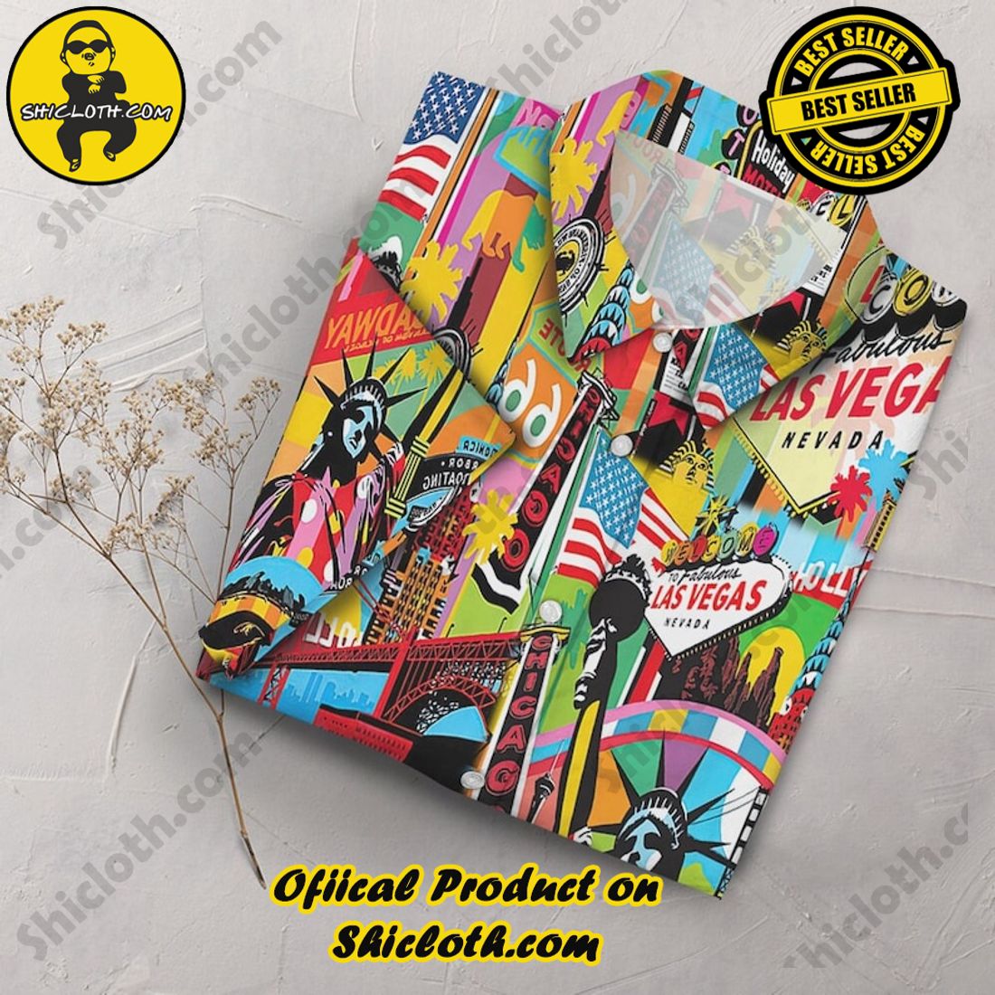 Alternative view of Las Vegas Aloha Colorful Hawaiian Shirt