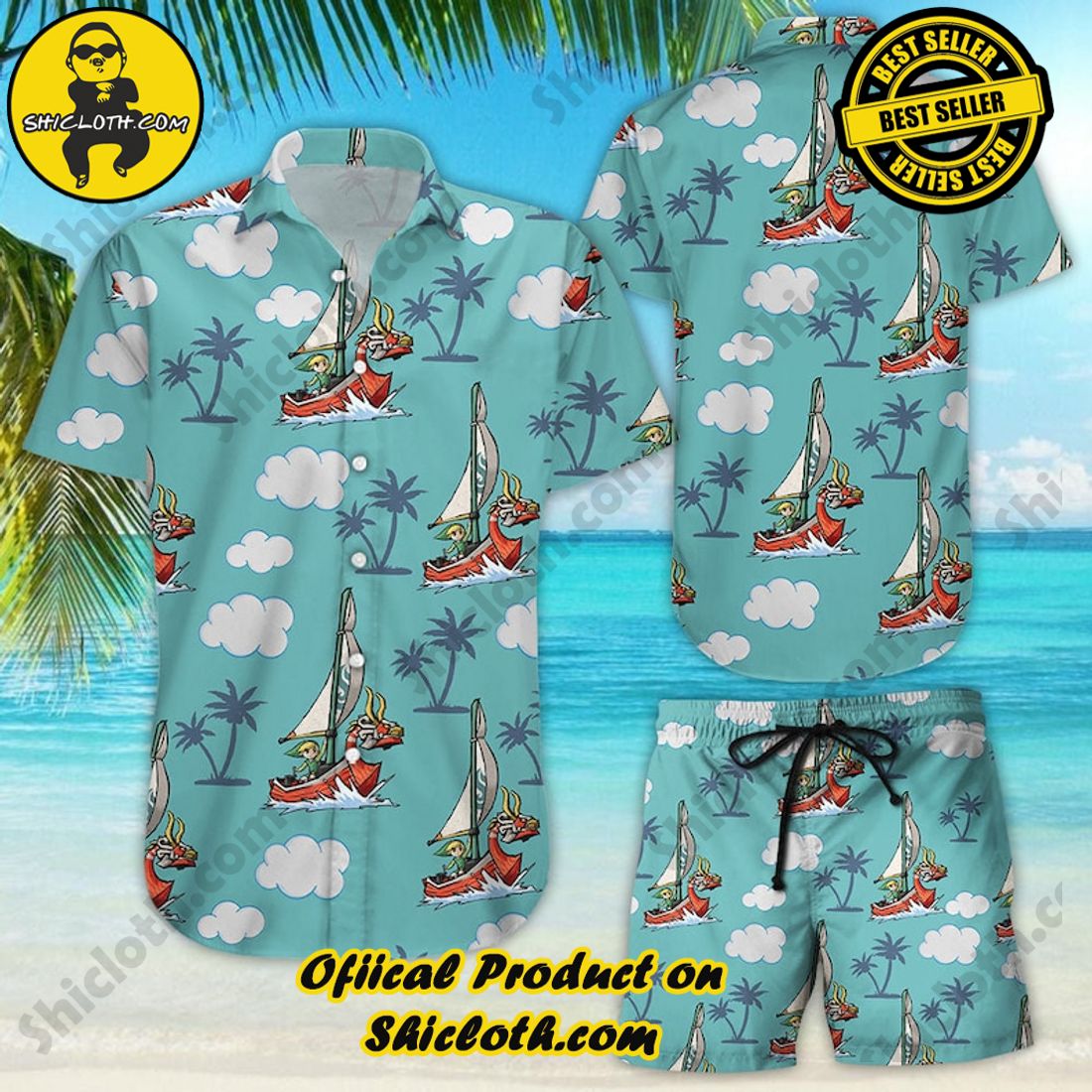 Legend of Zelda The Wind Waker Palm Tree Hawaiian Shirt