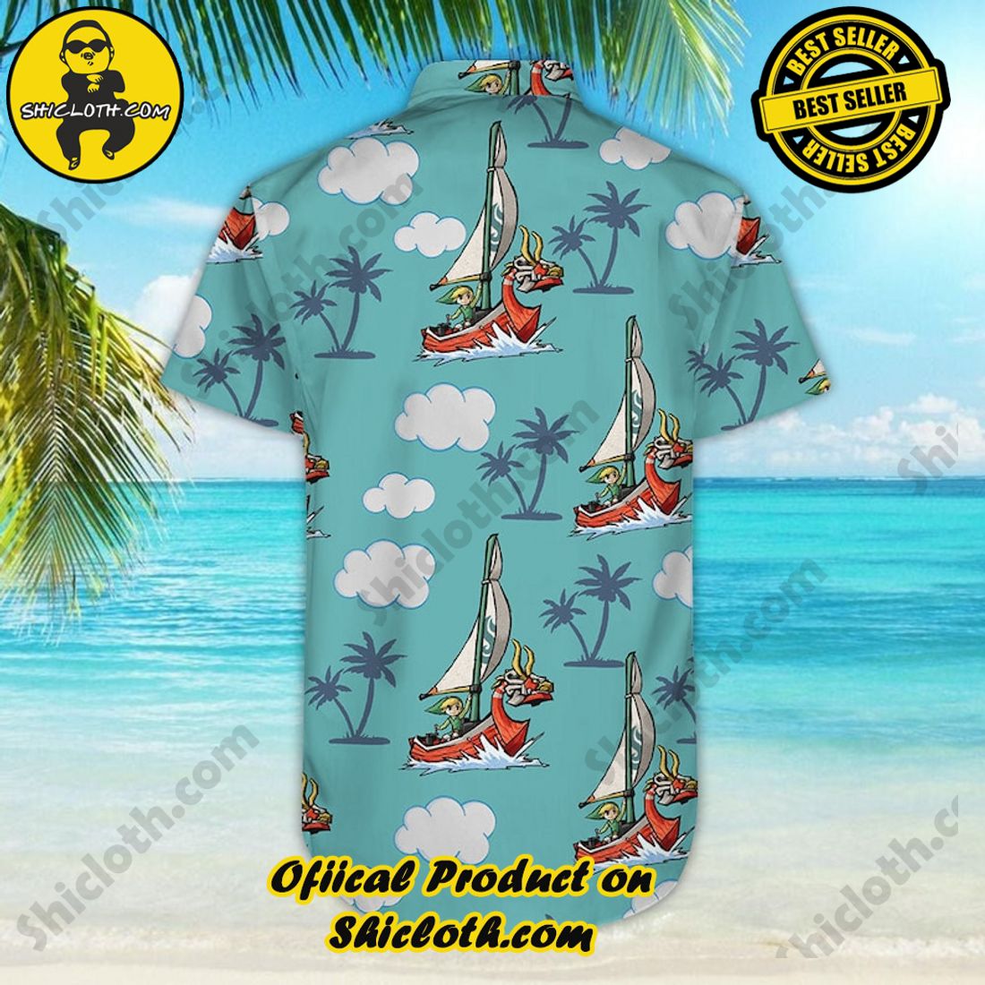 Legend of Zelda The Wind Waker Palm Tree Hawaiian Shirt 7 Legend of Zelda The Wind Waker Palm Tree Hawaiian Shirt - Image 7